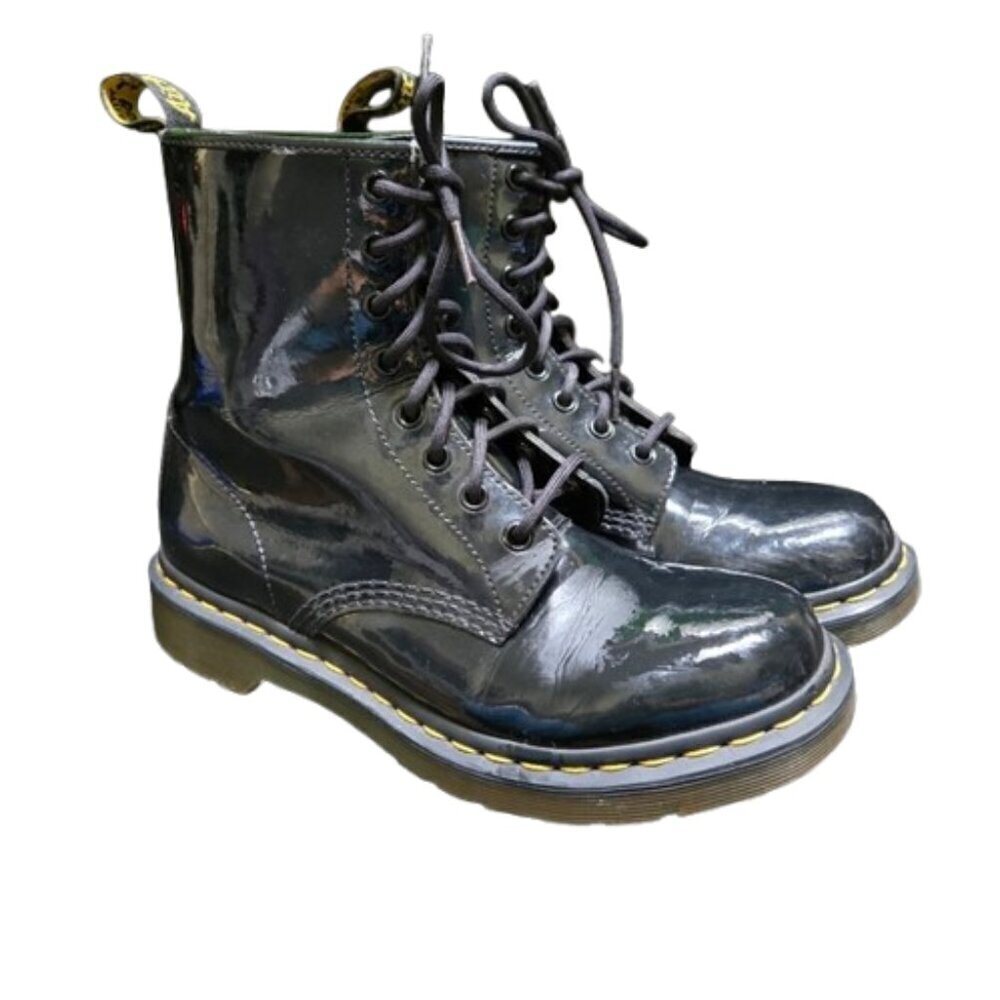 Dr. Martens 1460 Originals Black Eight-Eye Lace-Up Patent Leather Boots